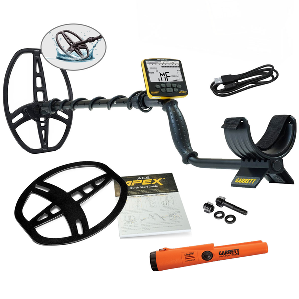 Detector de Metales Garrett ACE Apex Std con bobina Raider de 8.5" x 11"