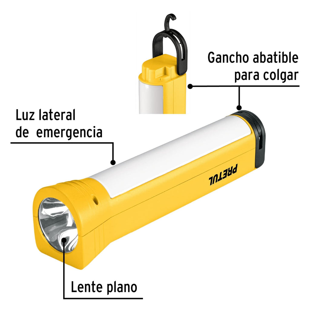 Linterna Recargable USB Frontal y Lateral LINTERNAR