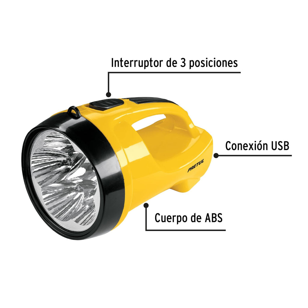 Lámpara recargable de LED 1500 lm alta potencia, Truper, Lámparas